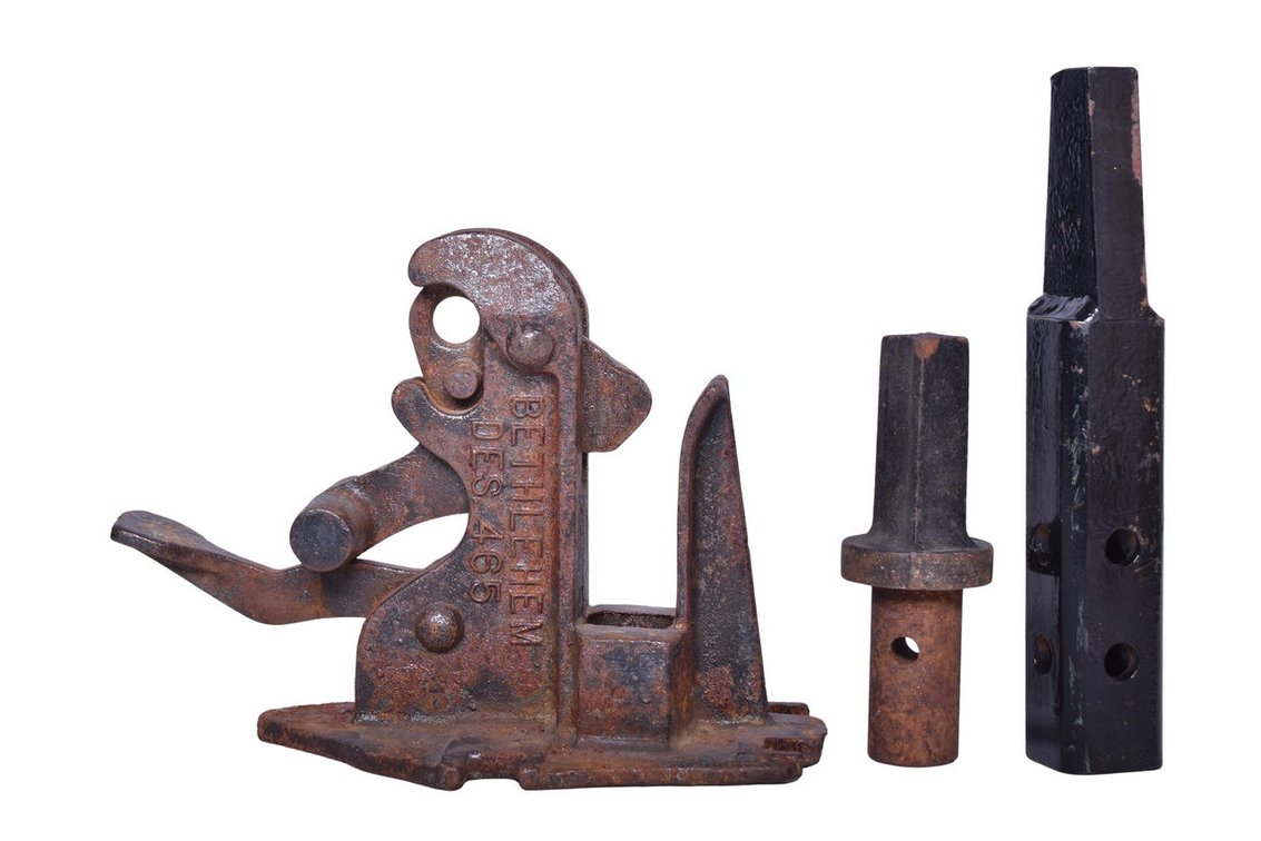 Bethlehem Steel DES 465 Railroad Switch Lock And Two Staffs