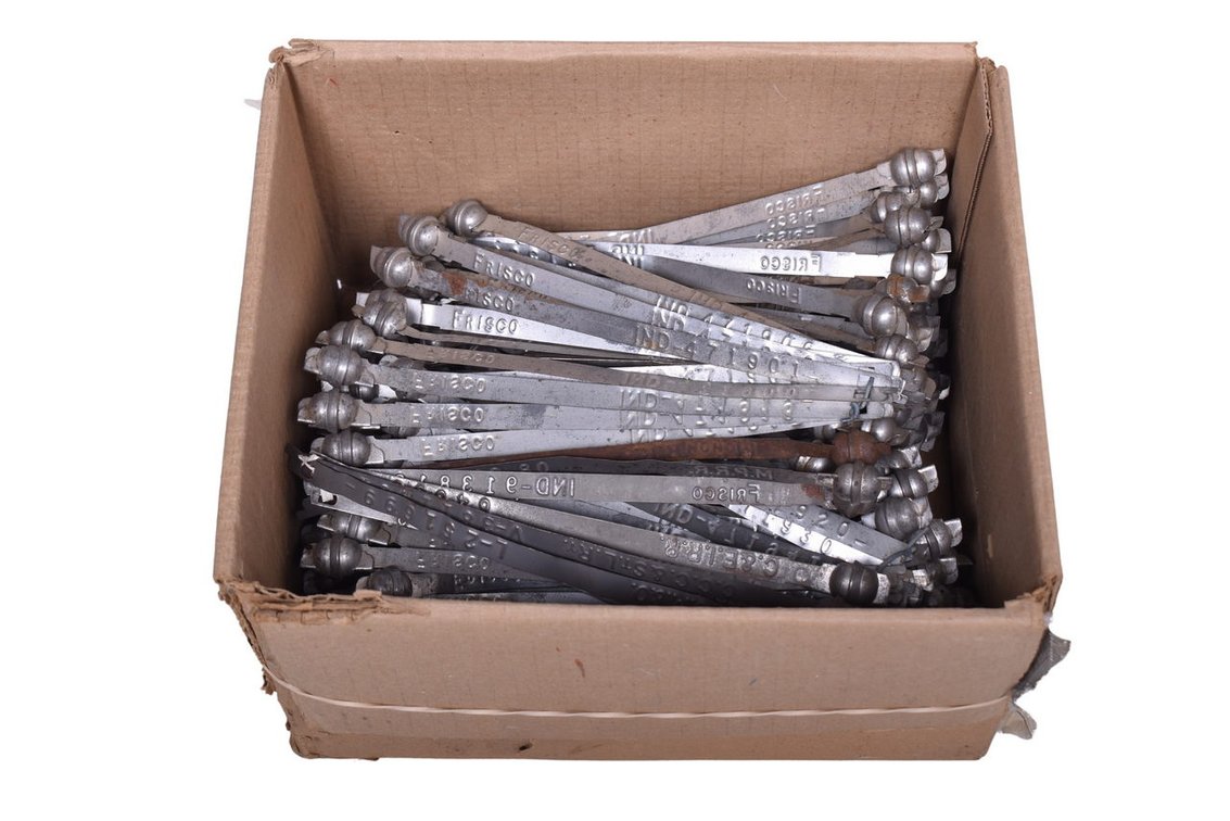 Box Of Frisco Railroad Metal Zip Ties