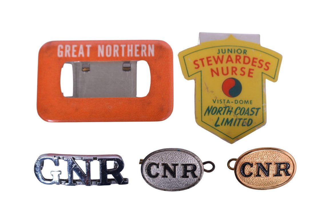 Group Of Five Miscellaneous Canadian National Railway And Great Northern Items