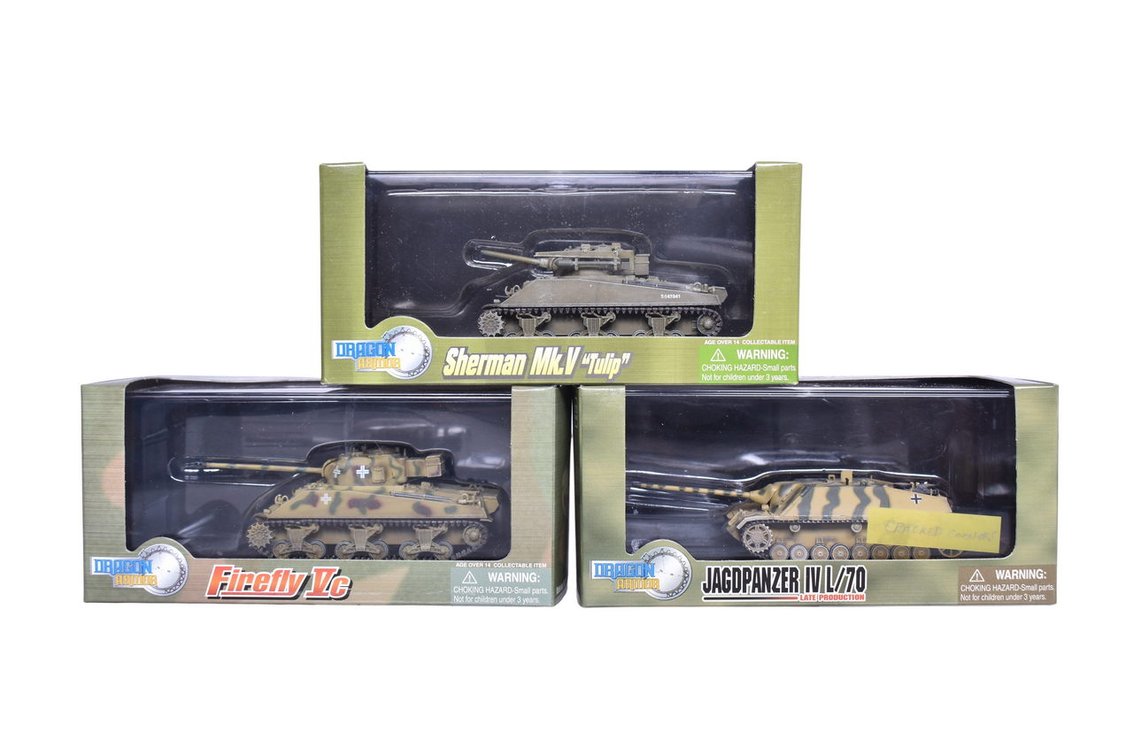 Three Dragon Models 1:72 Germany 1945 WWII Military Tanks - Firefly Vc, Sherman Mk. V, Jagdpanzer IV L/70 - NIB