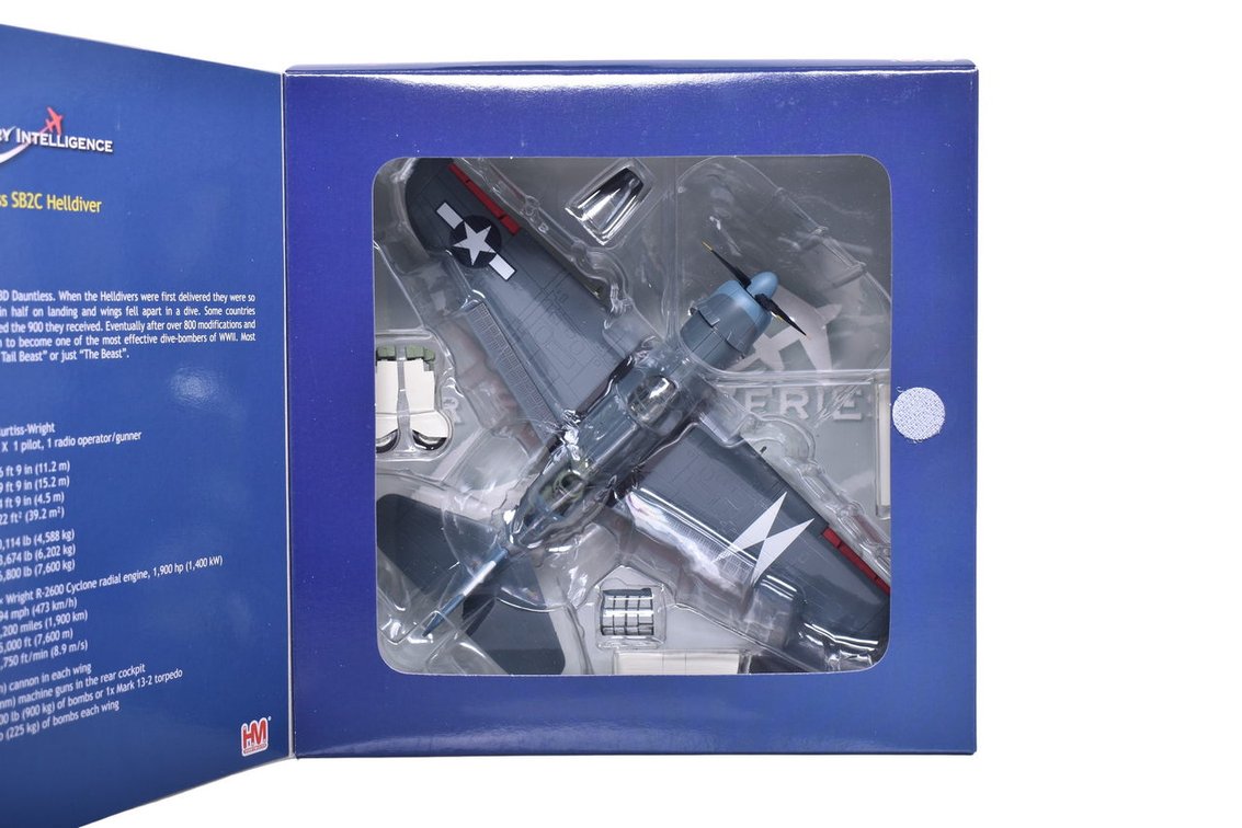 Hobby Master 1:72 Curtiss SB2C Helldiver Die Cast USS Essex Military Plane - NIB