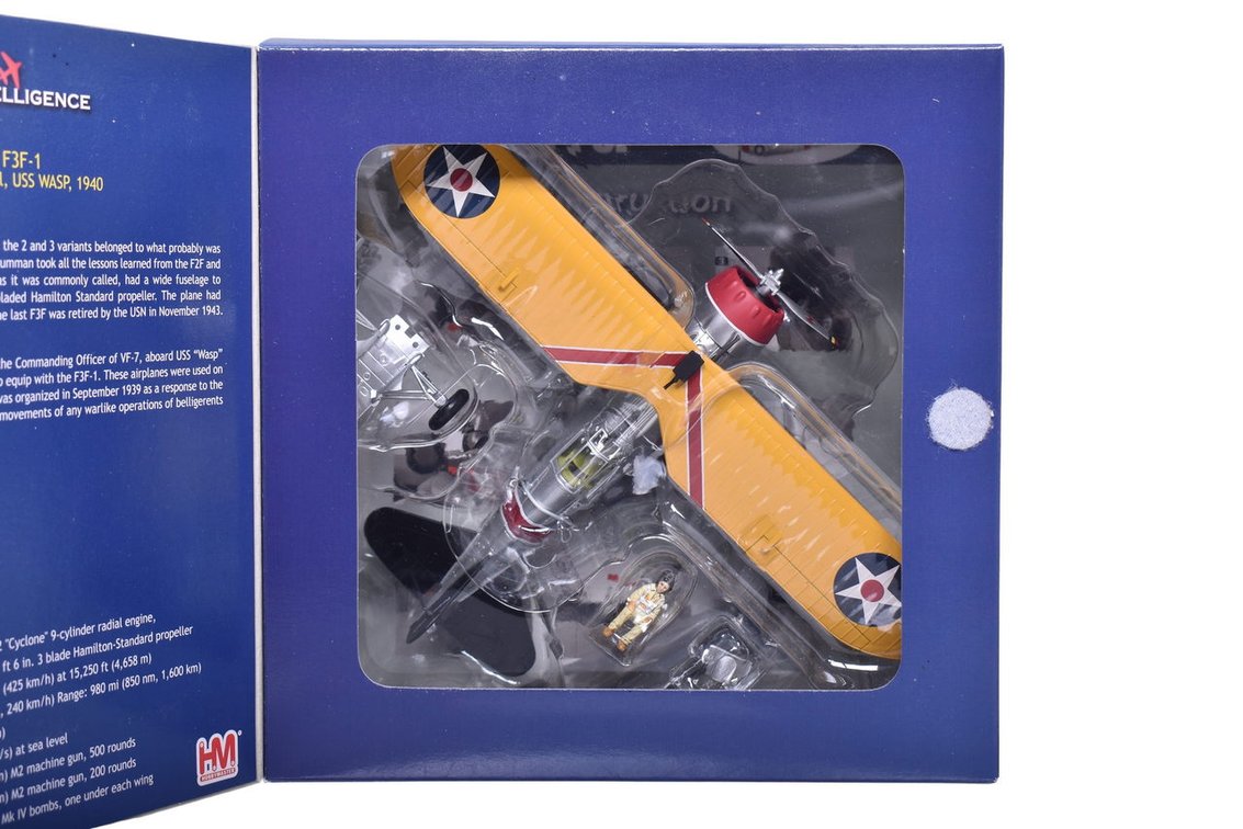 Hobby Master 1:48 Grumman F3F-1 Die Cast USS WASP Military Plane - NIB