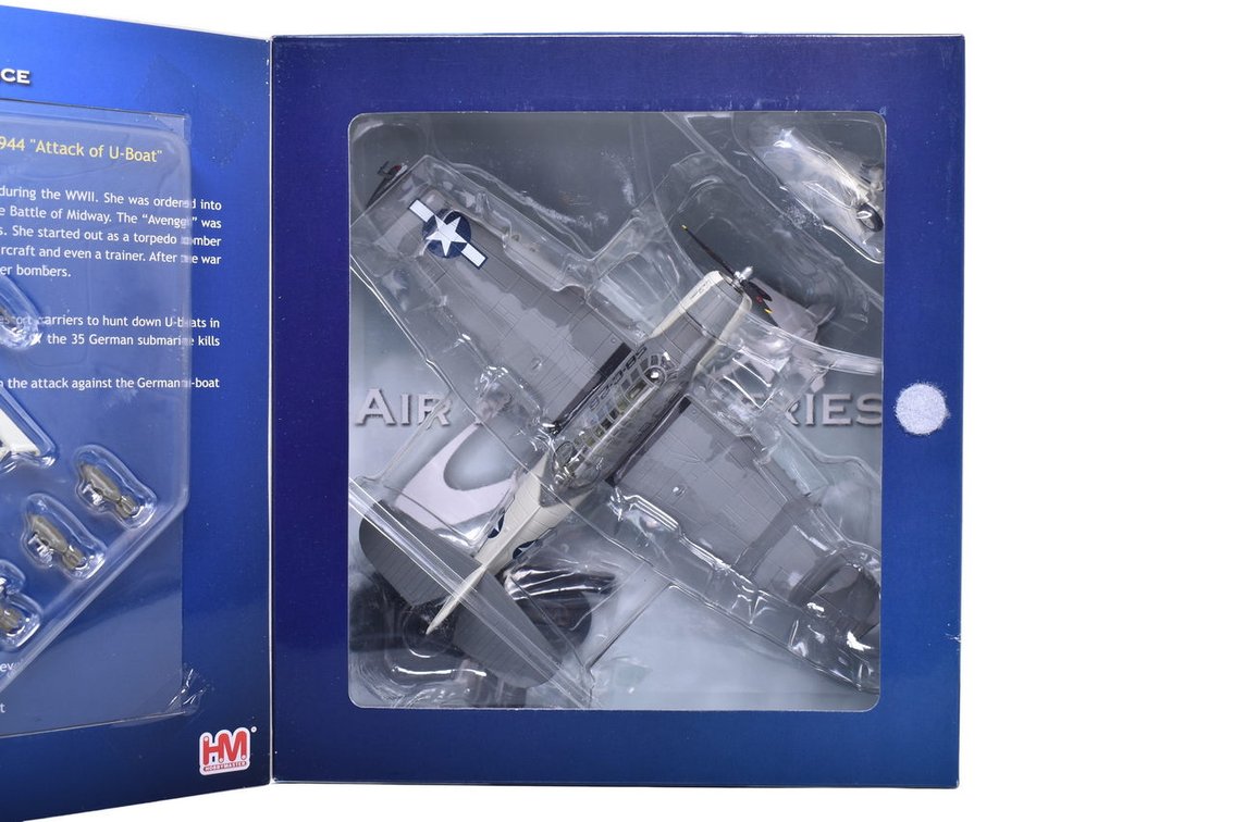 Hobby Master 1:72 TBF-1 Avenger Die Cast "Attack of U-Boat" WWII Military Plane - NIB
