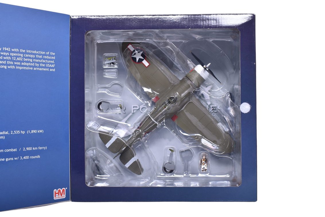 Hobby Master 1:48 P-47 Thunderbolt Die Cast P-47D Razorback Military Plane - NIB