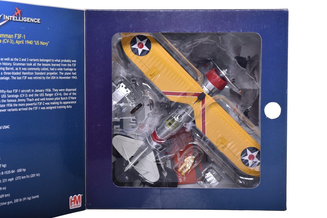 Hobby Master 1:48 Grumman F3F-1 Limited Edition Die Cast "US Navy" Military Plane