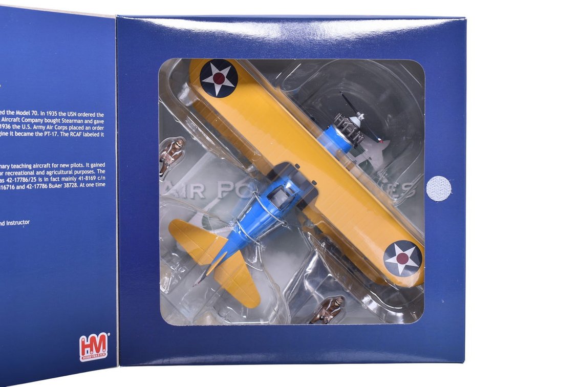 Hobby Master 1:48 Boeing Stearman PT-17 Die Cast Bi-Plane Trainer Military Plane