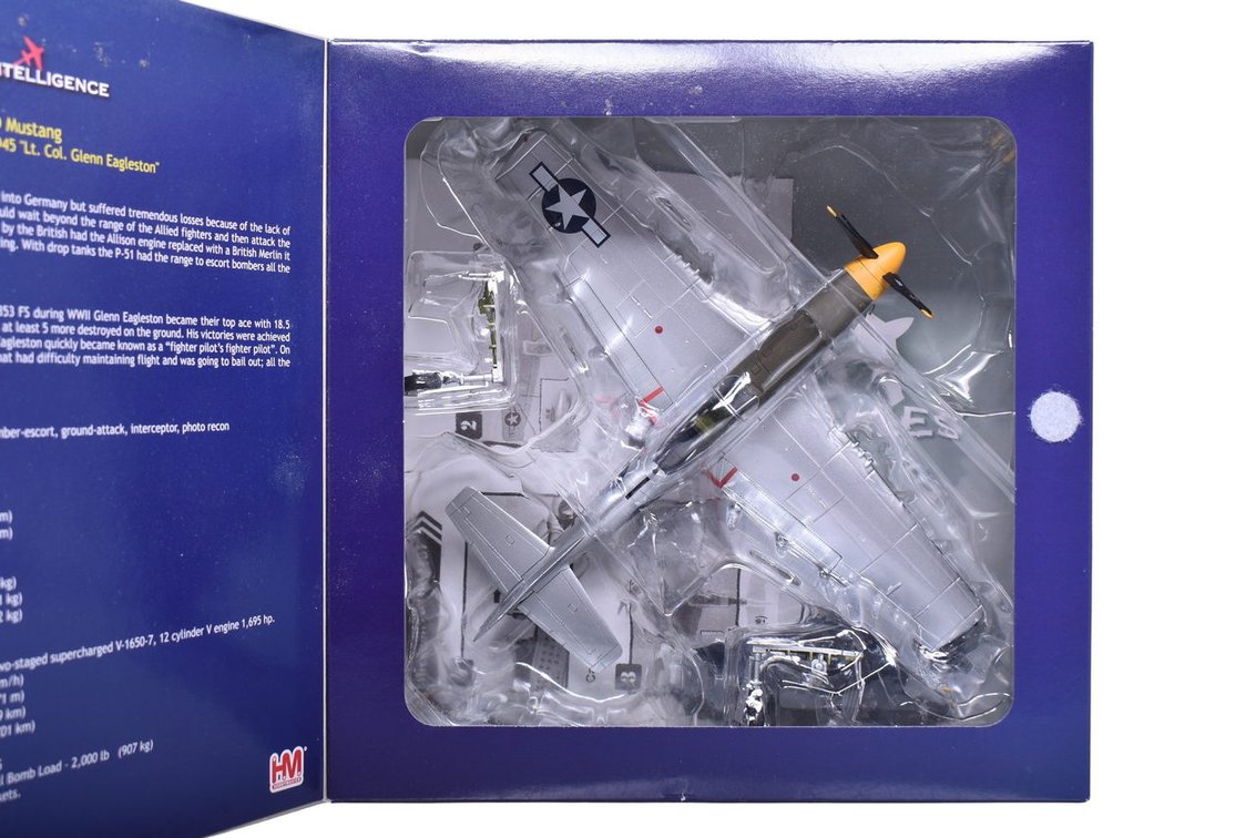 Hobby Master 1:48 P-51D Mustang "Lt. Col. Glenn Eagleston" Die Cast Military Plane - Limited Edition