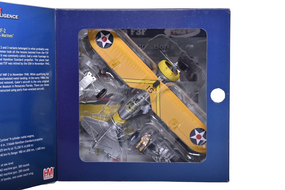 Hobby Master 1:48 Grumman F3F-2 "US Marines" Die Cast Military Plane - Limited Edition NIB