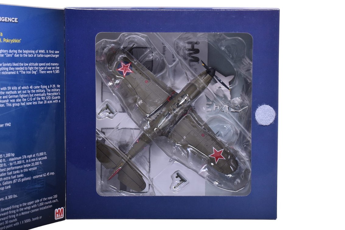 Hobby Master 1:72 P-39N Aircobra "Col. A.I. Pokryshkin" Die Cast WWII Military Plane