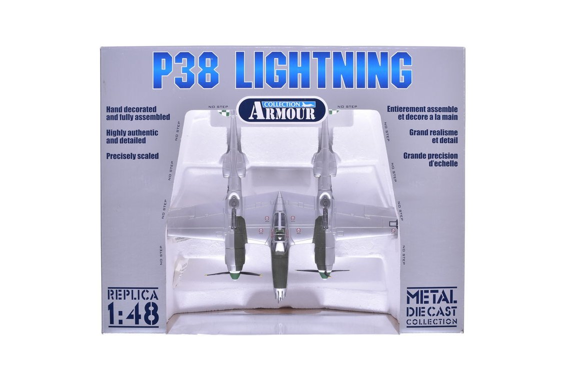 Franklin Mint / Armour Collection 98138 USAAF P-38J Lightning “Uncle Cys Angel” Diecast Plane