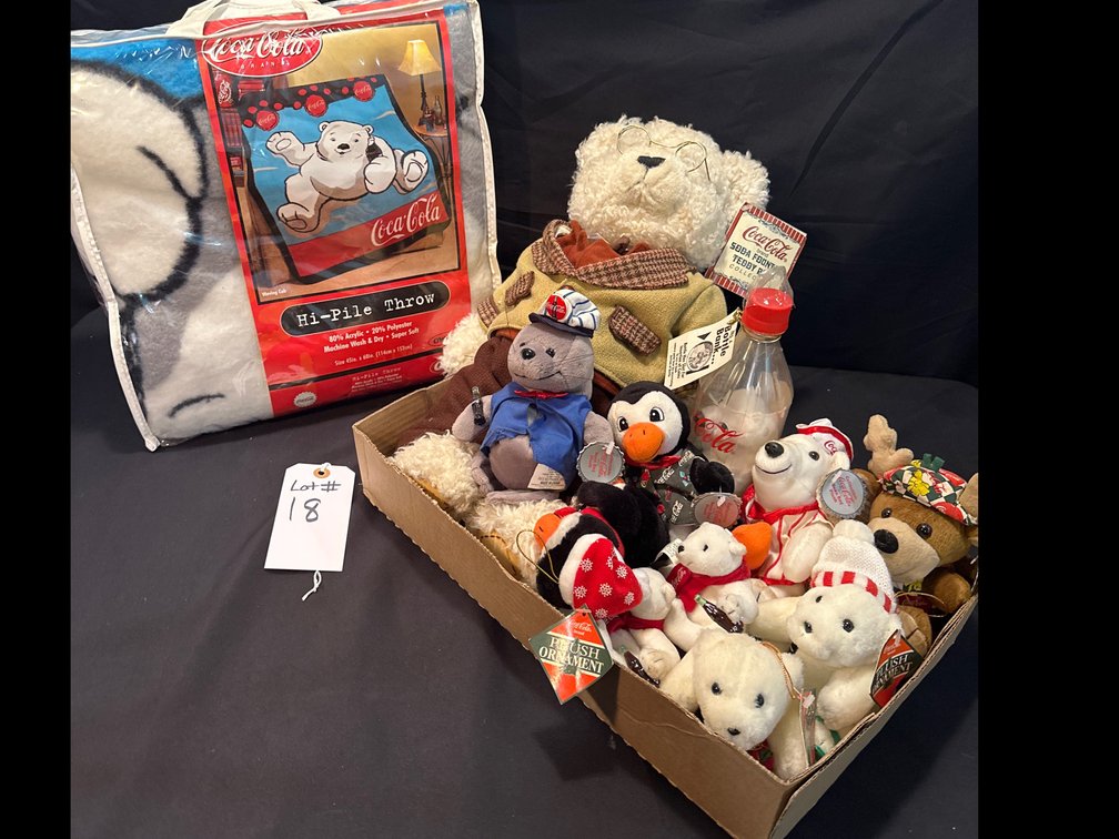 Coca-Cola Blanket & Stuffed Animals 