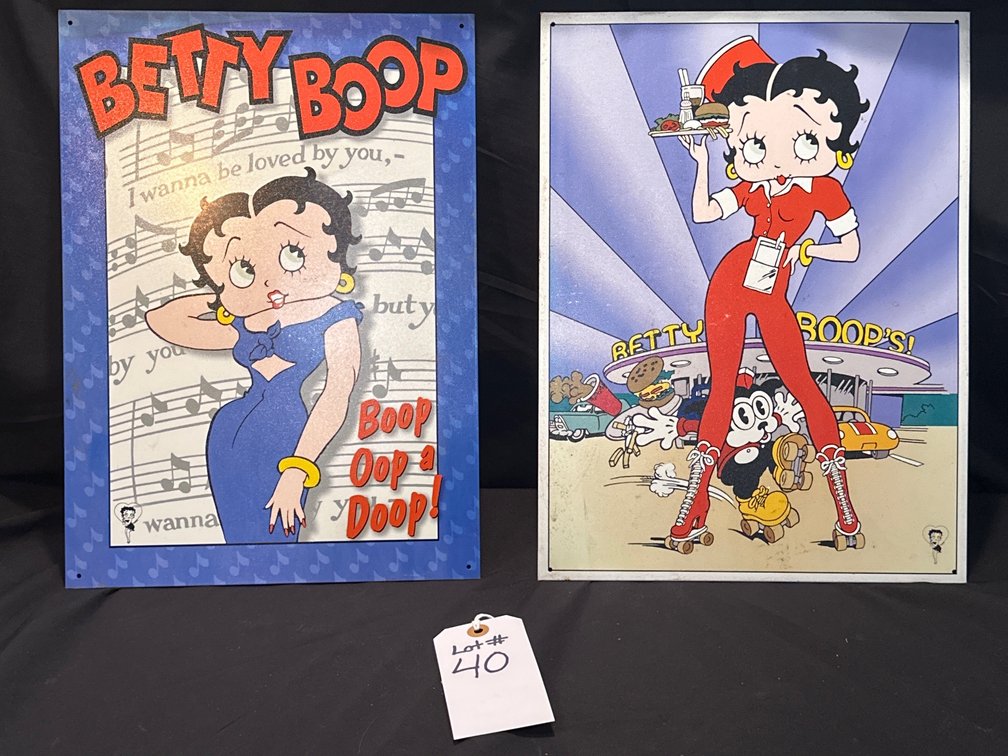 2 Betty Boop Tin Signs