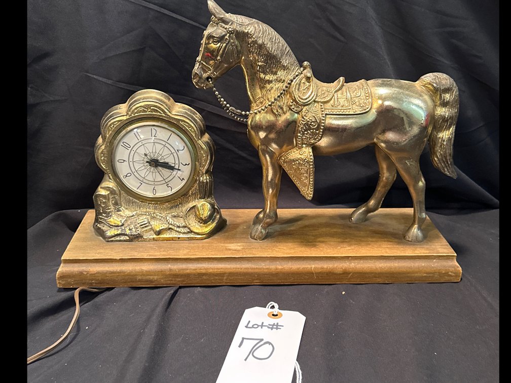 Western Horse Mantel Clock 