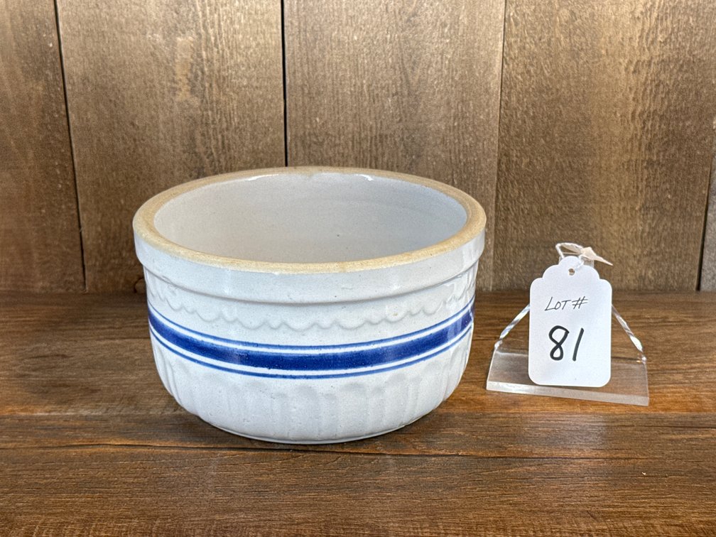 Blue Banded Stoneware Mixing Bowl