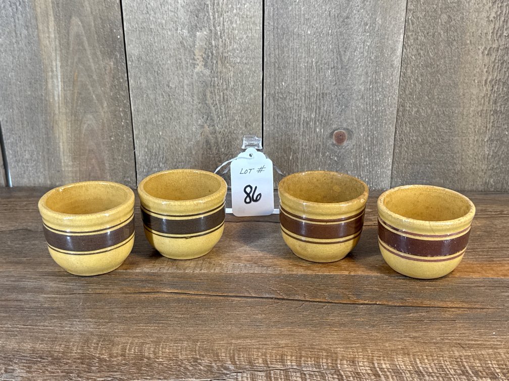 Yellow-ware Bowls w/Brown Bands