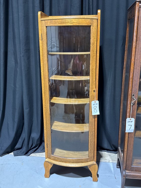 Antique Bow Front Curio Cabinet