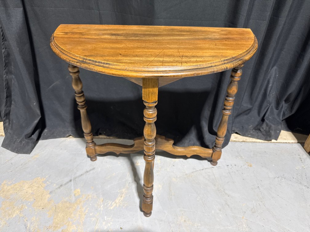 Walnut Half Moon Table
