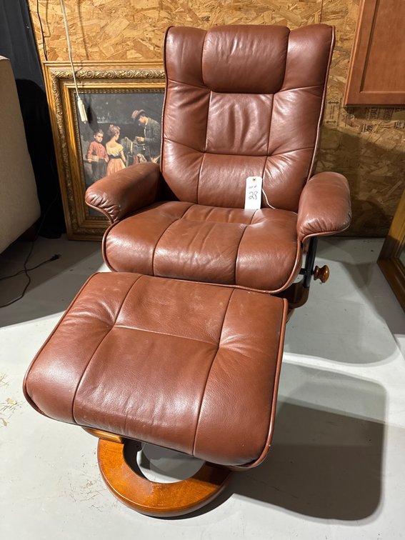 Reclining Swivel Chair w/ Footstool