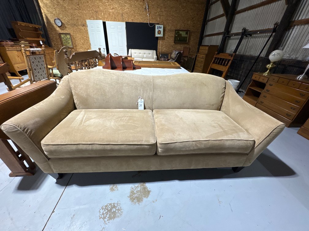 Tan/Beige Microfiber Sofa