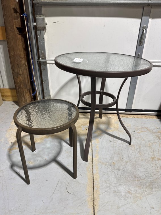 2 Glass Top Patio Tables