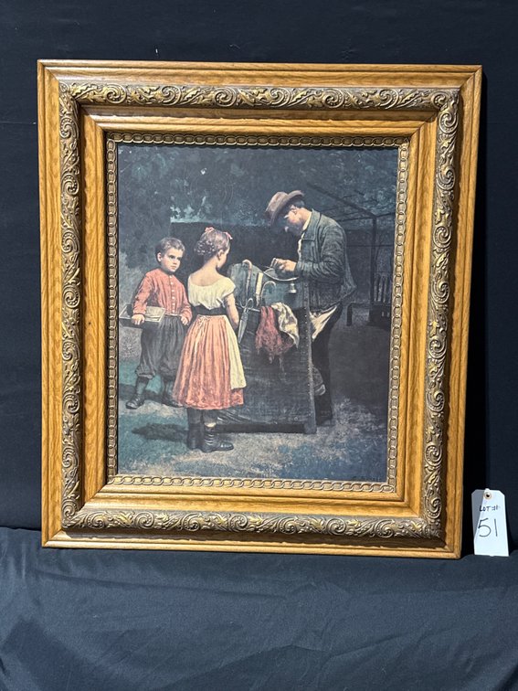 Antique “The Scissors Grinder” Print