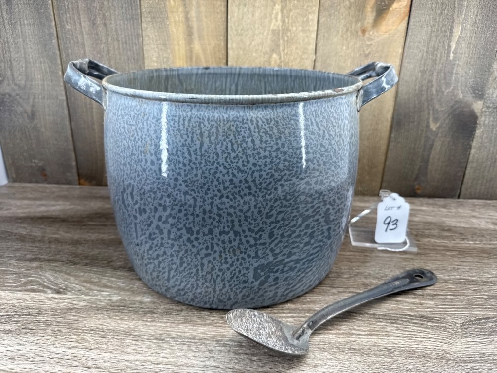 Enamelware Pot & Spoon