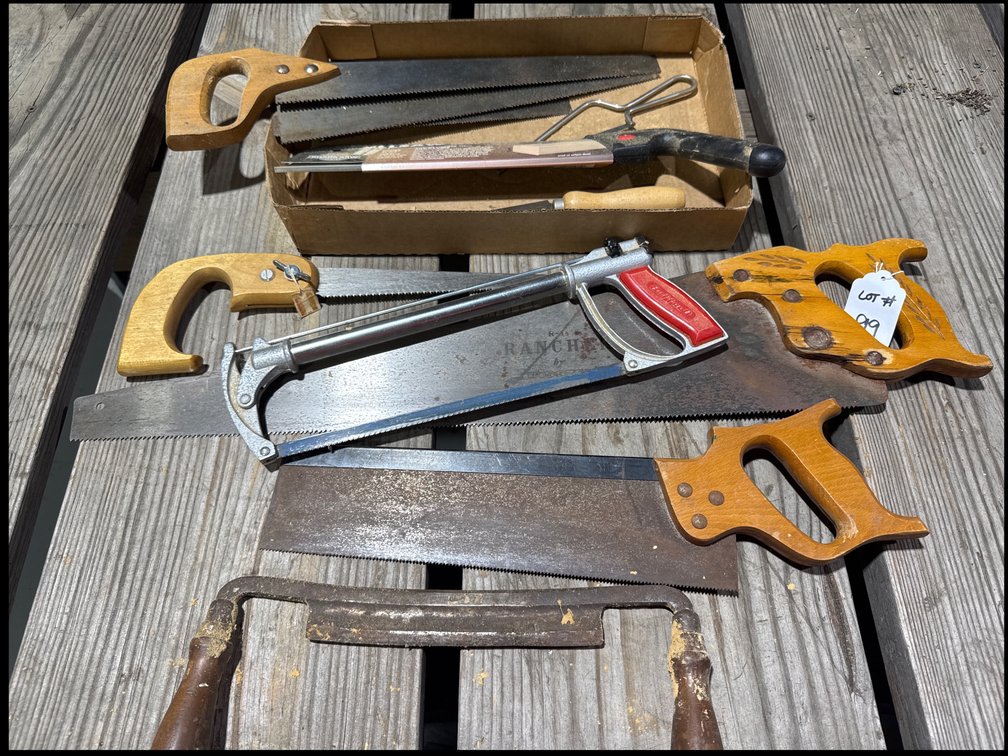  Various Saws & a Drawknife