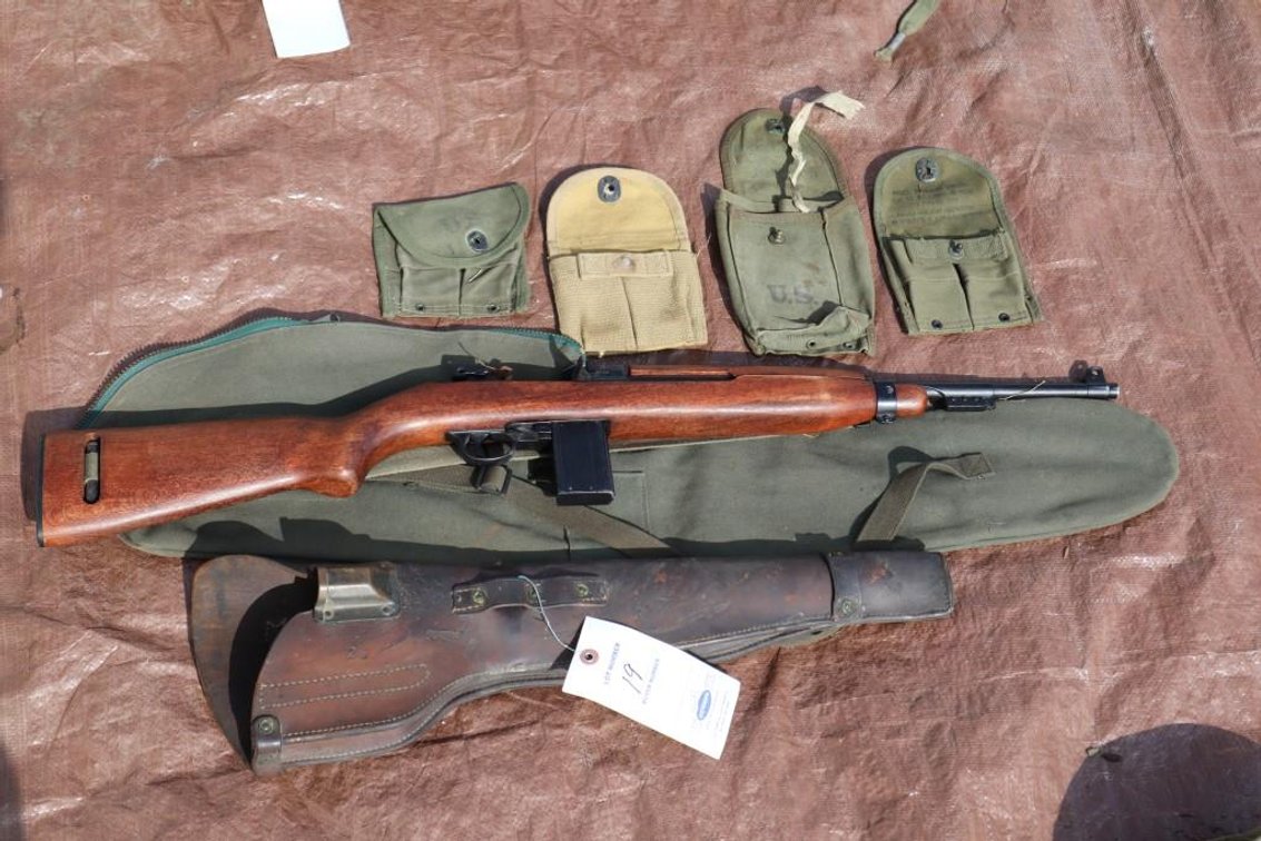 Dummy M1 Carbine w/ Soft Case, Leather Case and Misc. Military Bags