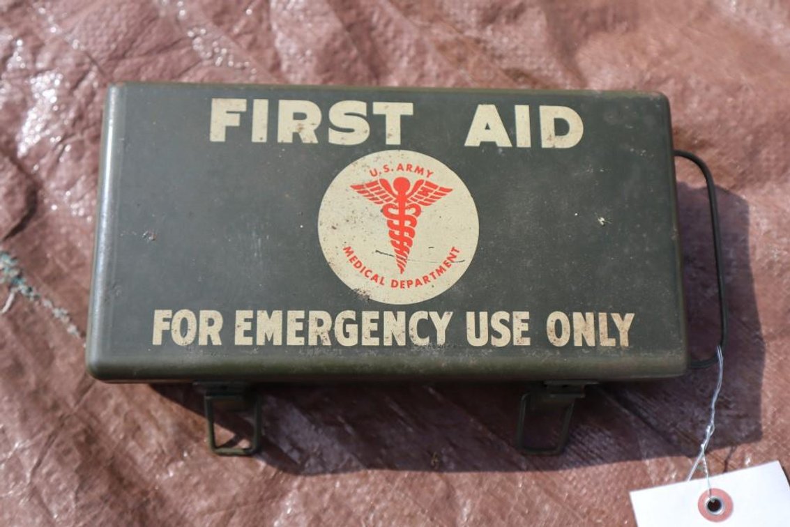 Vintage Military First Aid Kit Box - Box Only