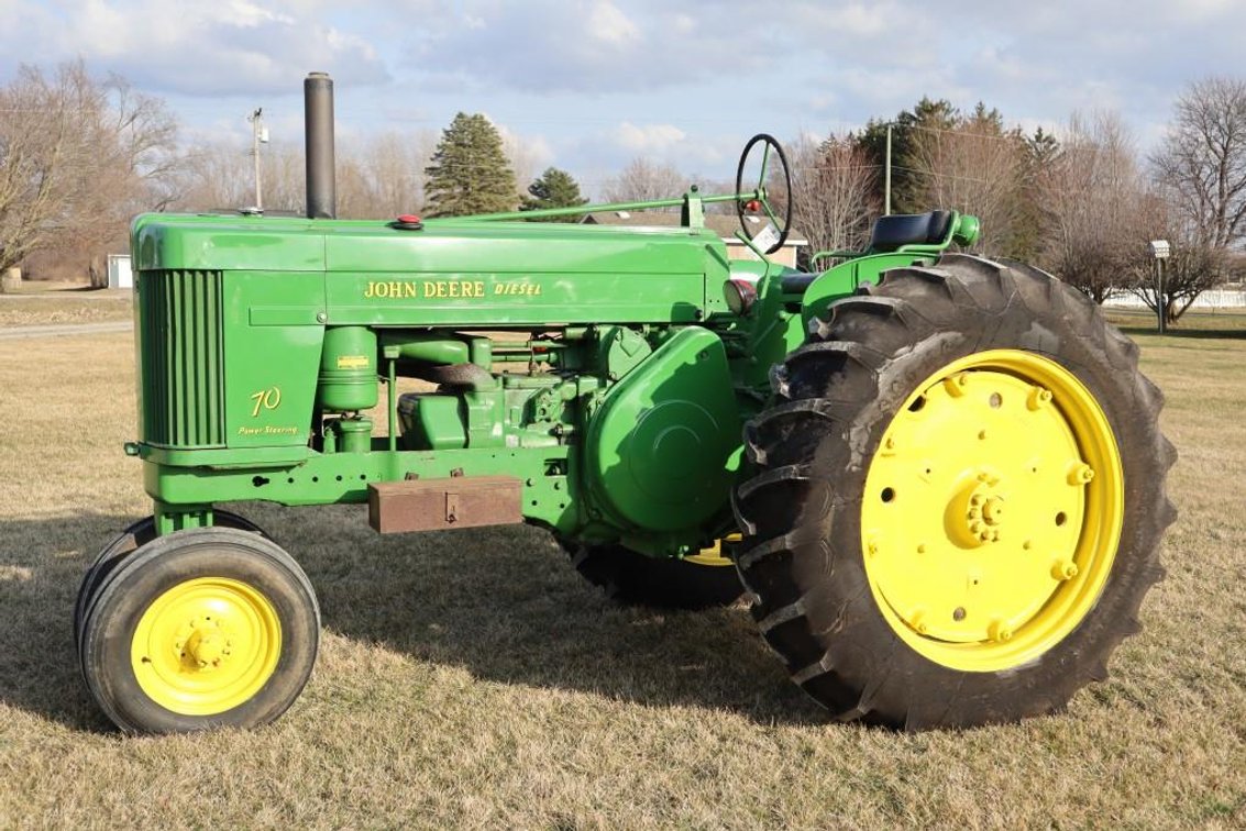 1956 John Deere 70 Diesel - Good Pony, Power Steering, EXCELLENT Firestone Rears - Runs Good