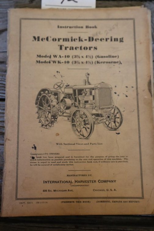 IHC WA-10/WK-10 Instruction Manual