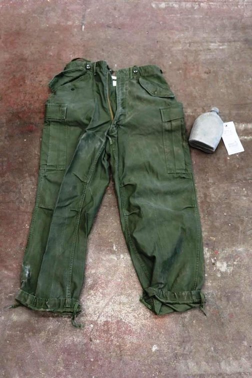 Vintage Pair of Military Pants and Canteen