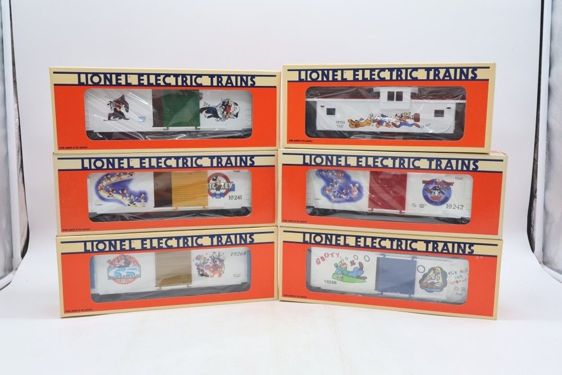 Lot of 6 Lionel Mickey Mouse Boxcars