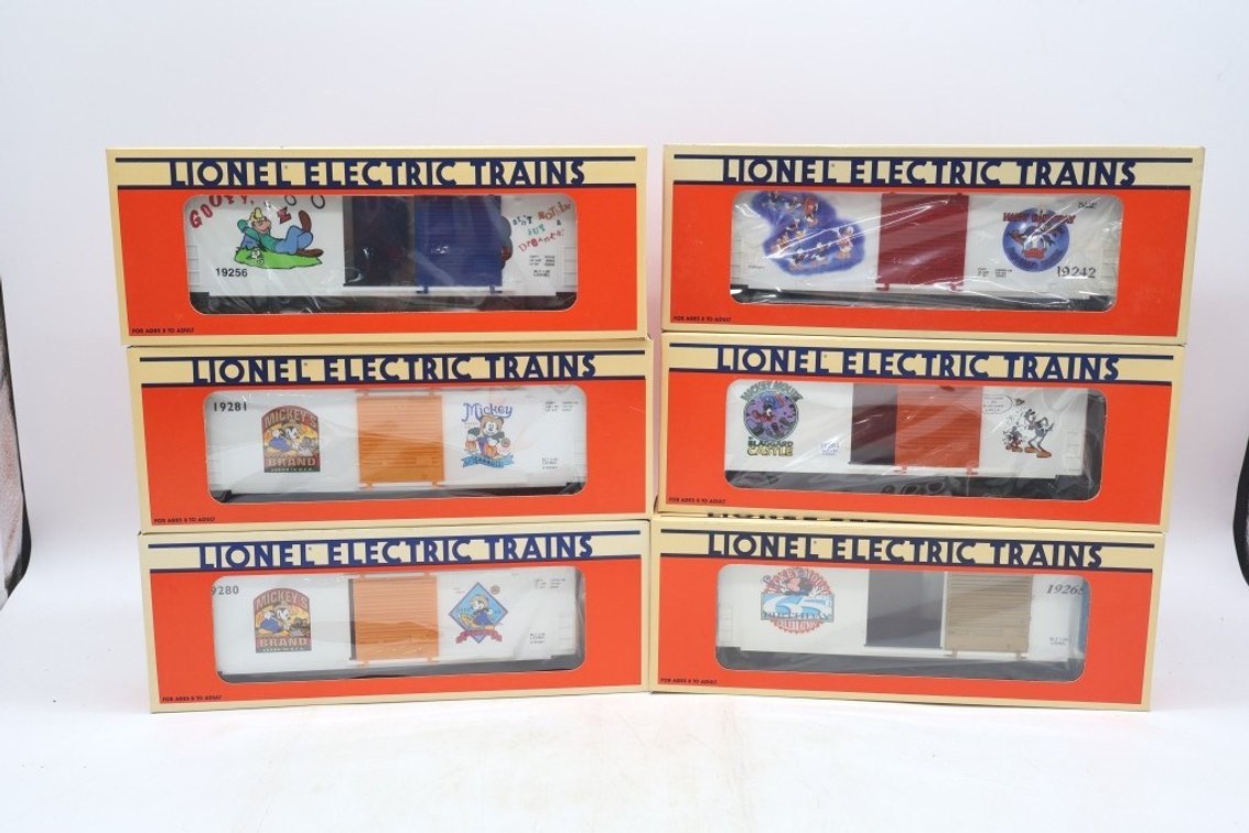 Lot of 6 Lionel Mickey Mouse Boxcars