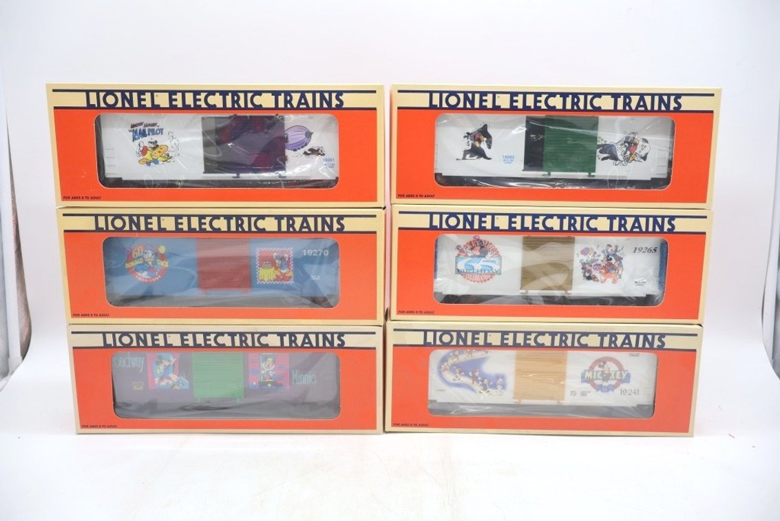 Lot of 6 Lionel Mickey Mouse Boxcars