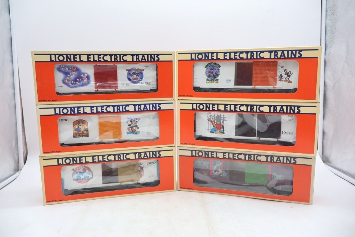 Lot of 6 Lionel Mickey Mouse Boxcars