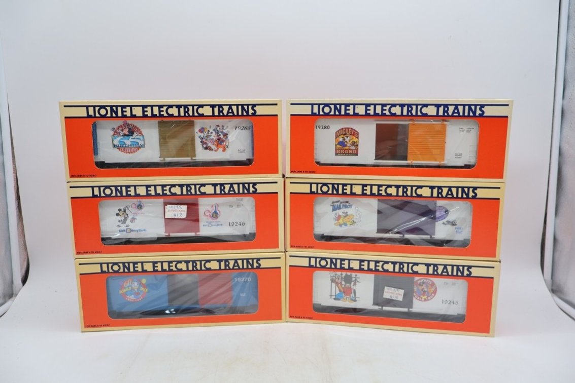 Lot of 6 Lionel Mickey Mouse Boxcars