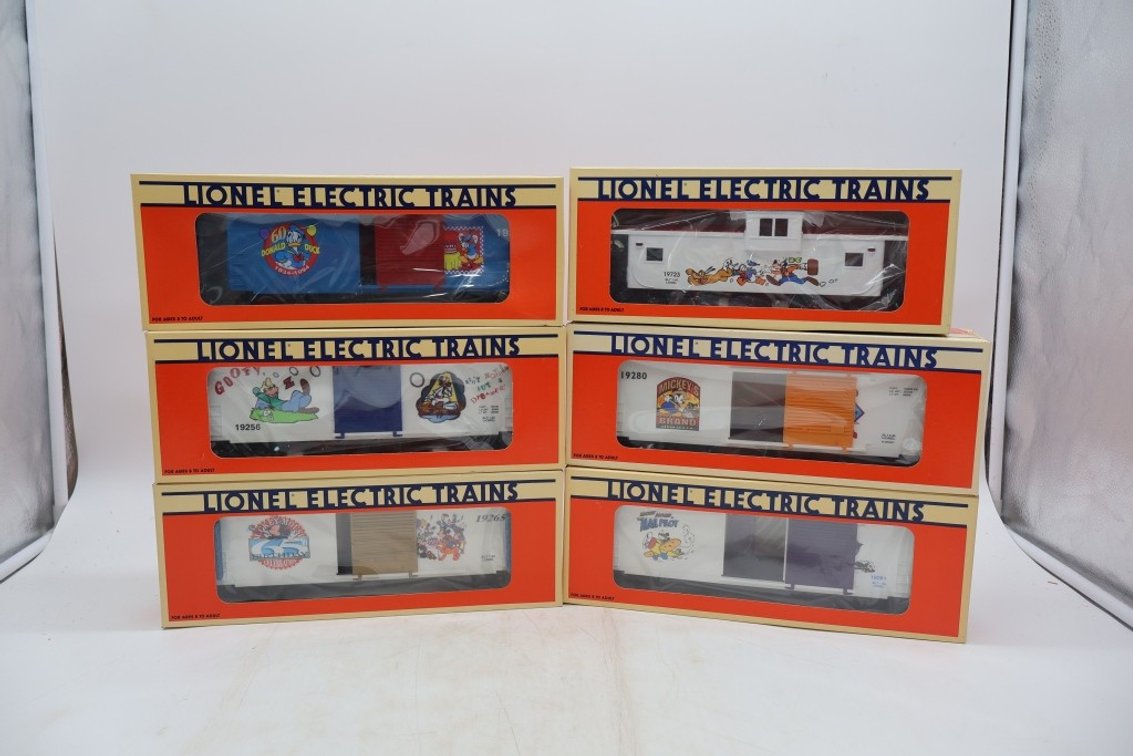 Lot of 6 Lionel Mickey Mouse Boxcars