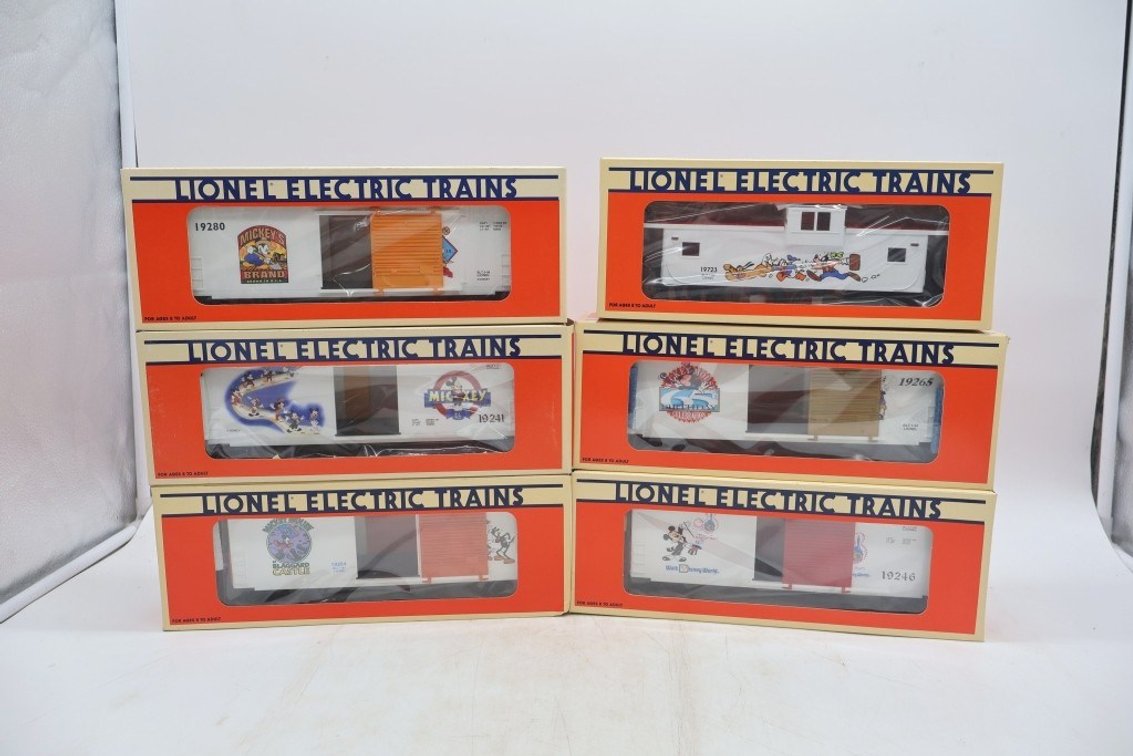 Lot of 6 Lionel Mickey Mouse Boxcars
