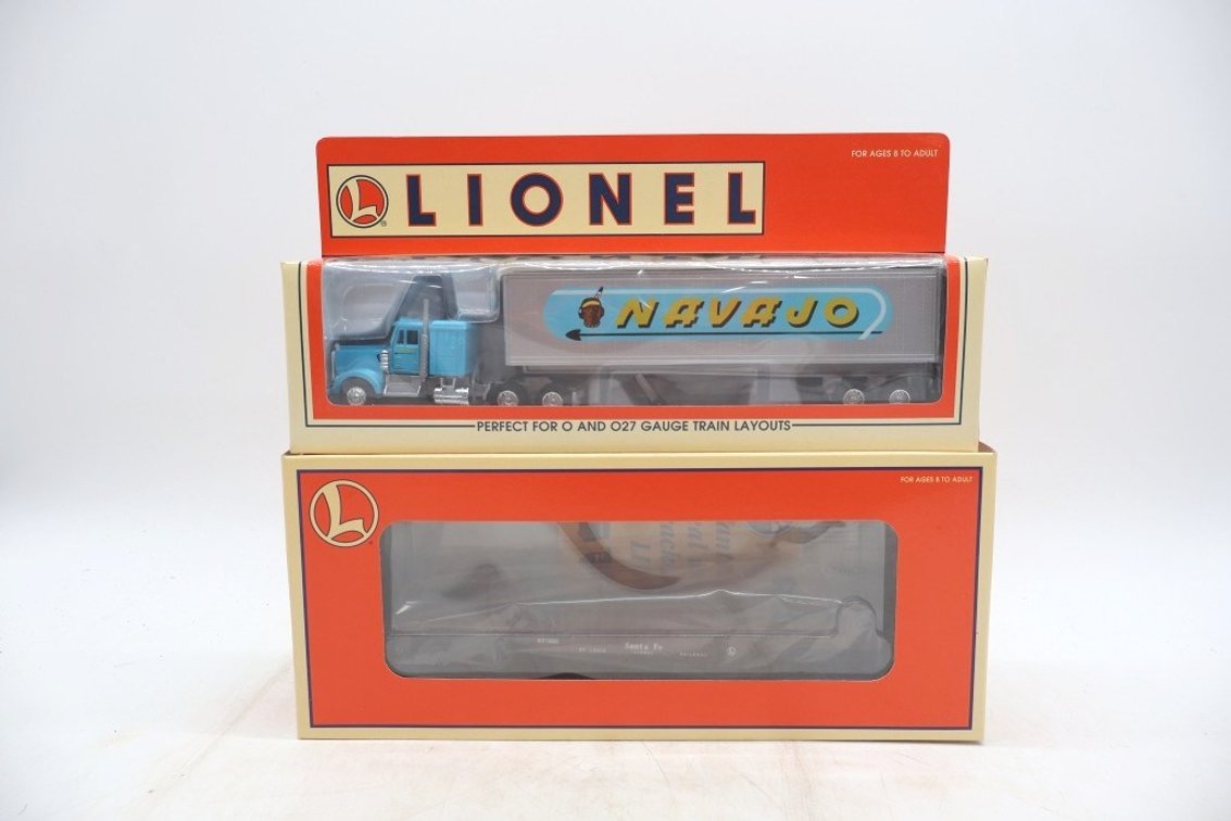Lot of (2) Lionel Train Car and Tractor Trailer Set