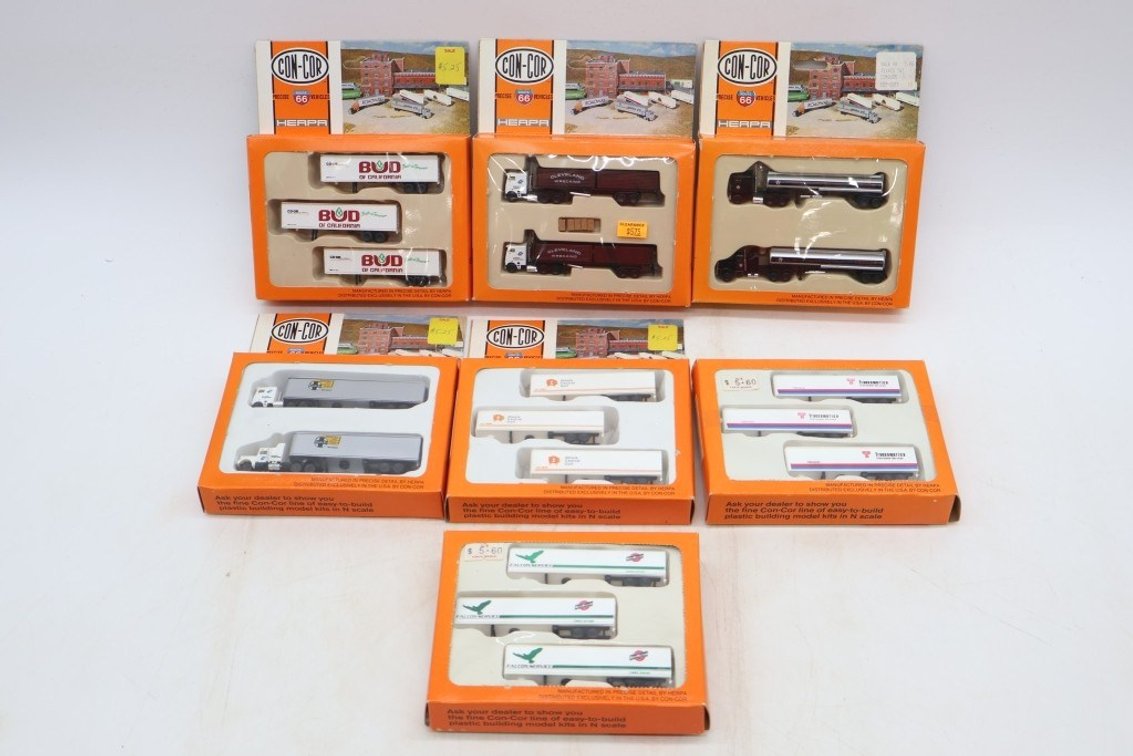 Lot of (7) N Scale Semi Tractor Sets