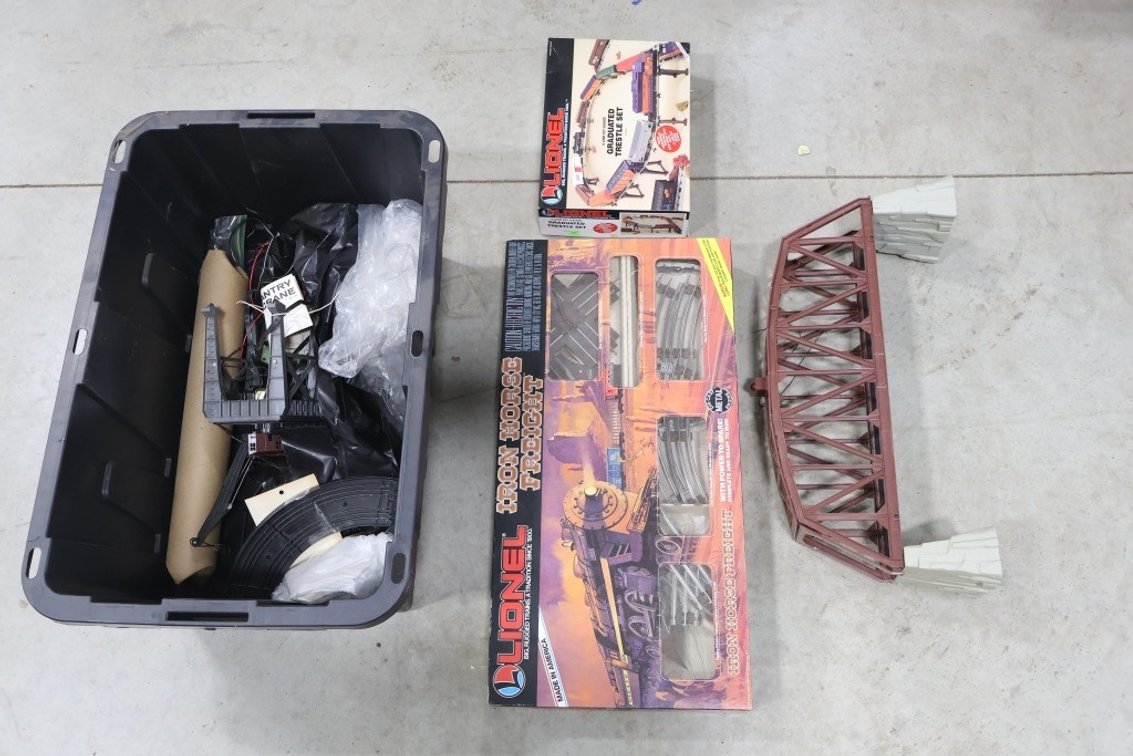 Lot with Train Set and Other Diarama Pieces