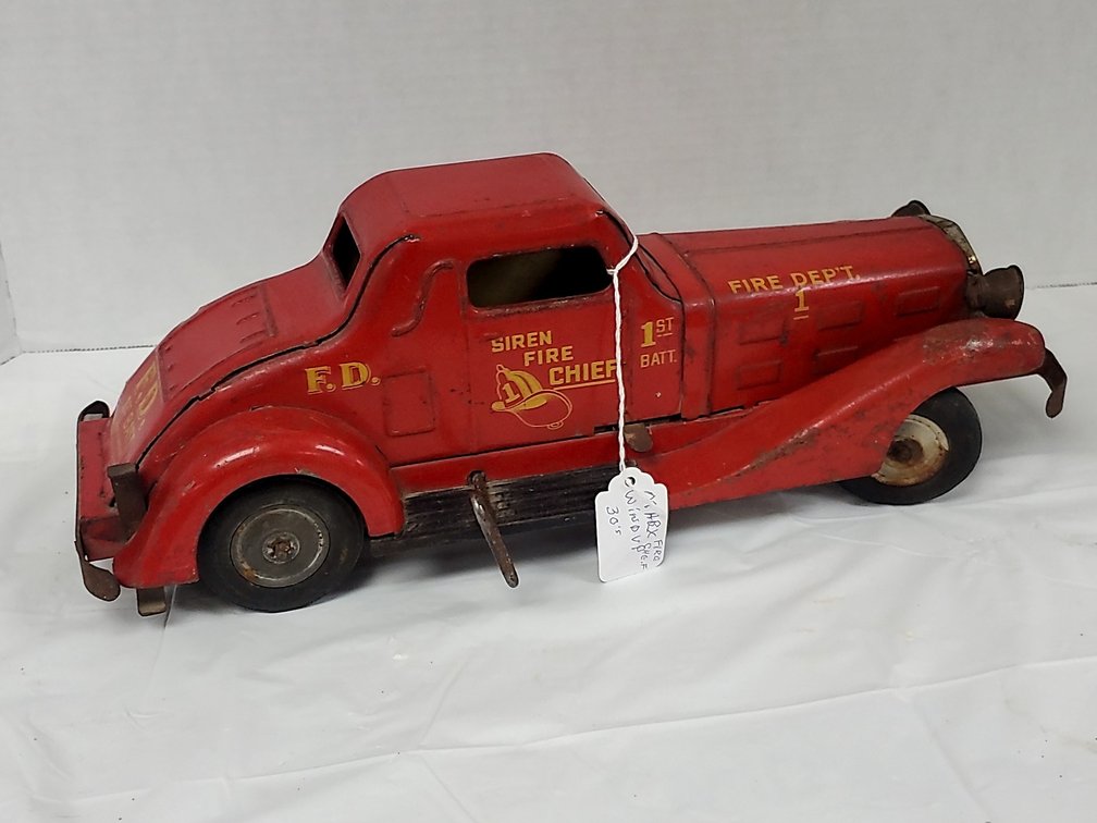 Louis Marx & Co 1930's Marx & Co Fire Chief Windup 1st Batt.