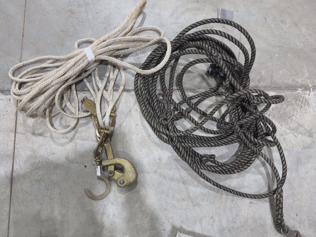 Ropes and pulleys, etc