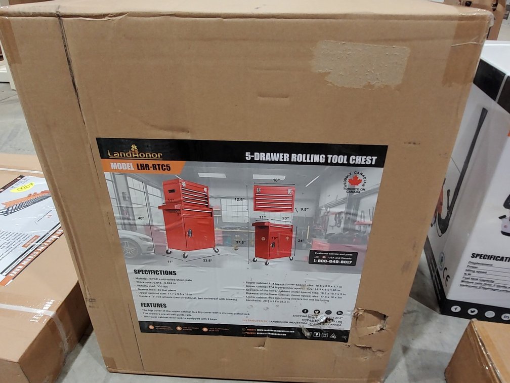 LandHonor 5-Drawer Rolling Tool Chest - new