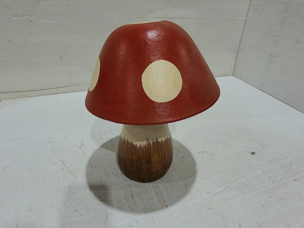 Painted Clay Mushroom - 12"