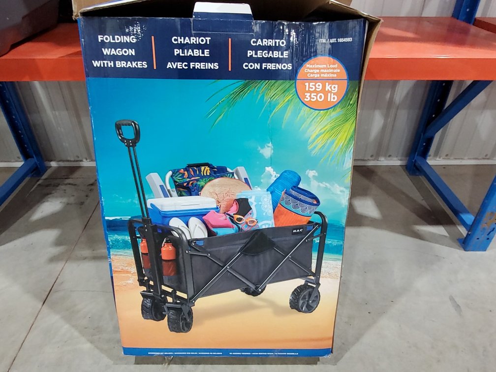 Folding wagon with brakes - new