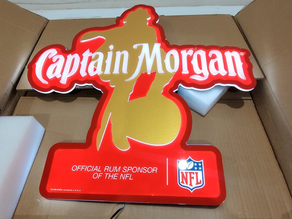 Lighted Captain Morgan NFL sign