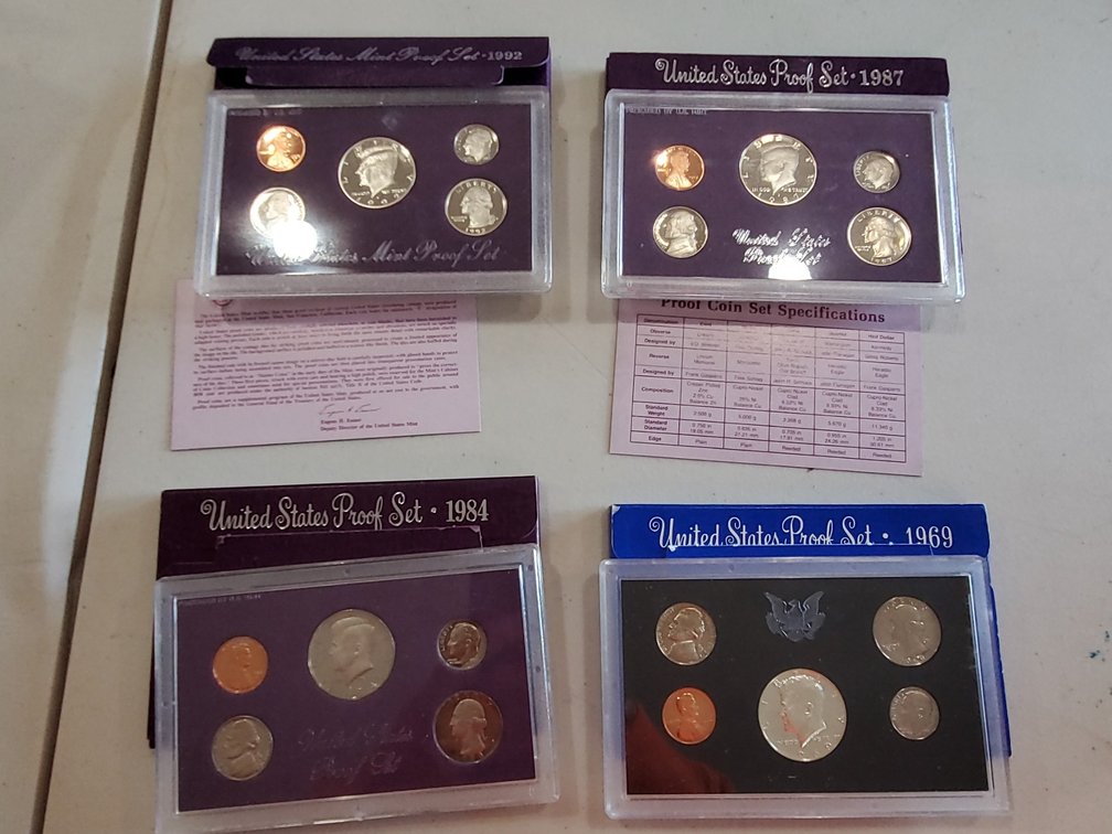 United States Proof Sets : 1969, 1984, 1987, 1992