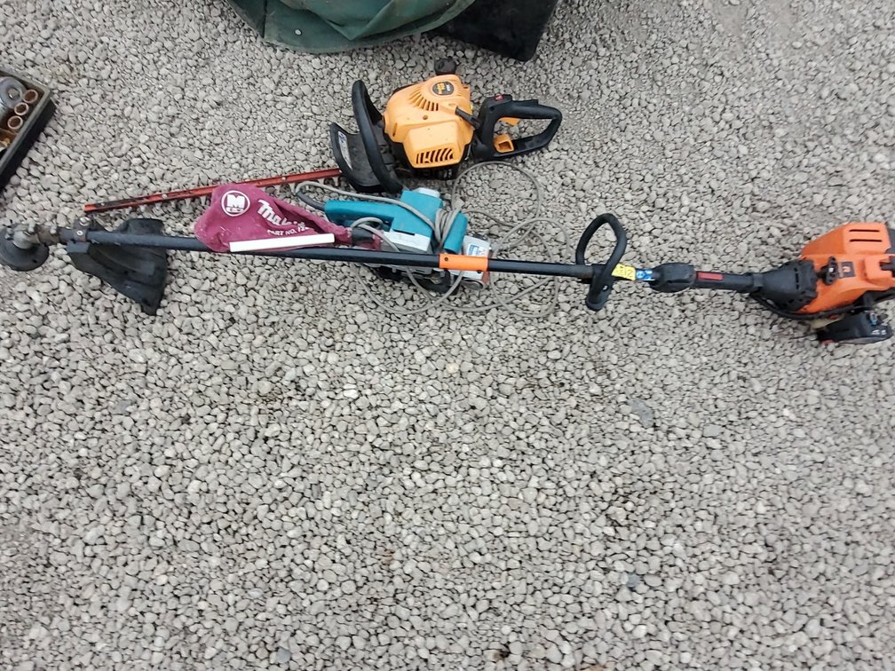 Weed whacker and hedge trimmer and sander